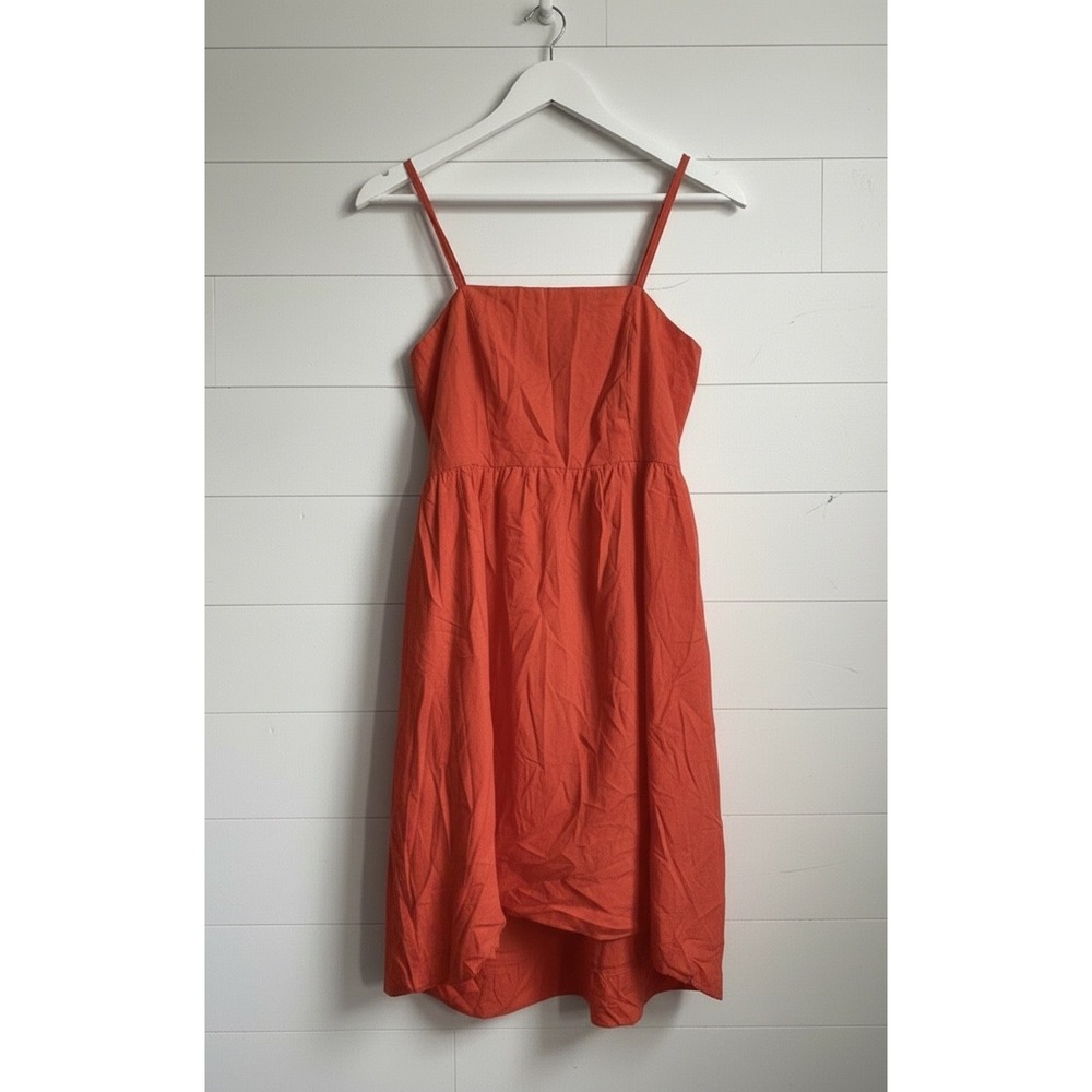 NWOT Size M Sim & Sam Womens Red Cotton Gauze Bubble Hem Mini Dress Smocked Back - Picture 6 of 8